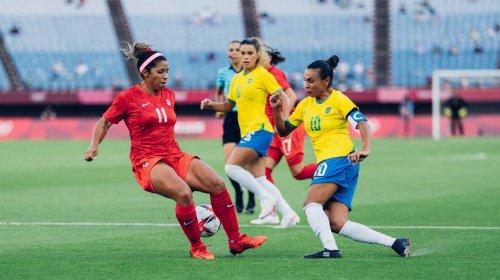[Eliminadas! Canarinhas caem diante do Canadá e estão fora do torneio de futebol nos Jogos de T...]